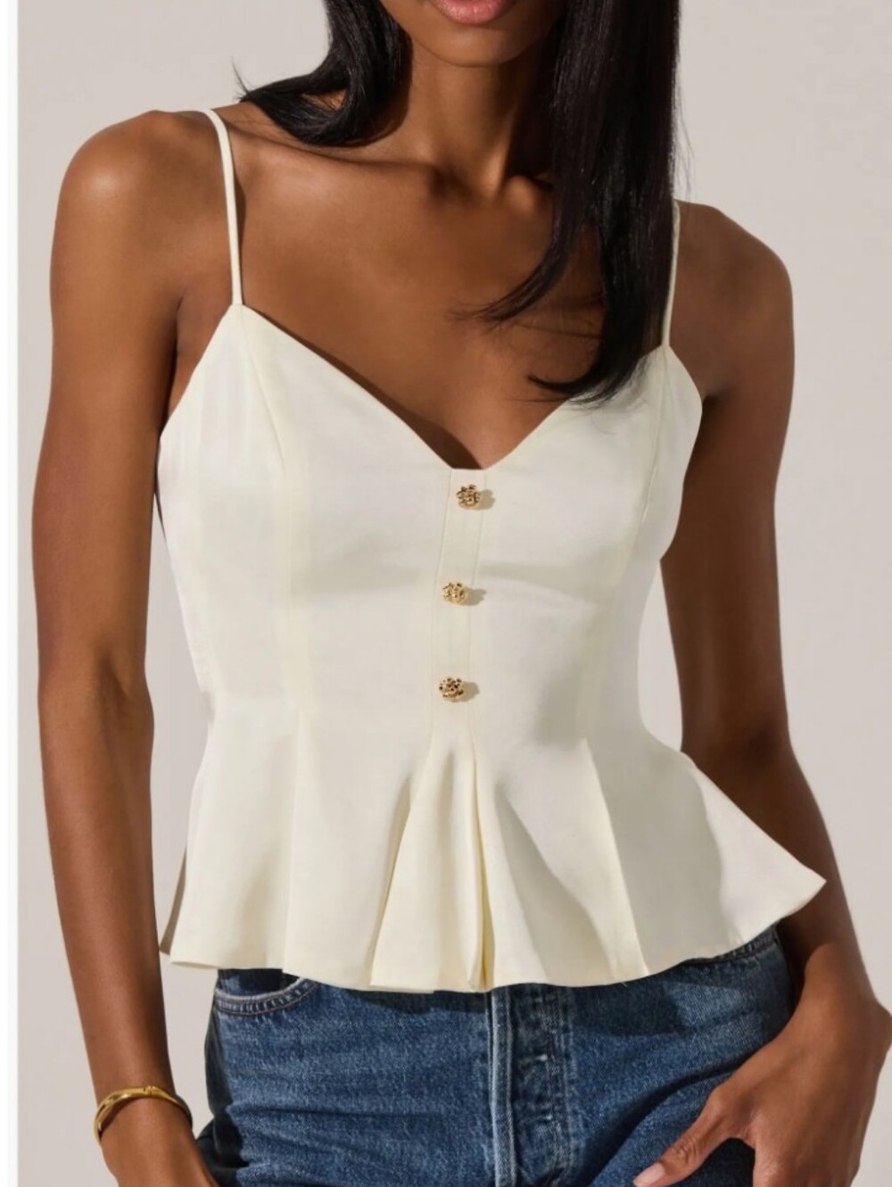 ASTR The Label Paislee Satin Peplum Top